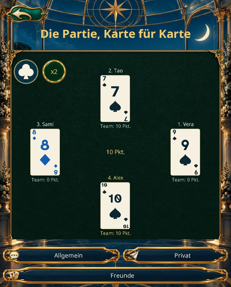 Ein Spielverlauf zum Wiedersehen · Tablet · Hochformat