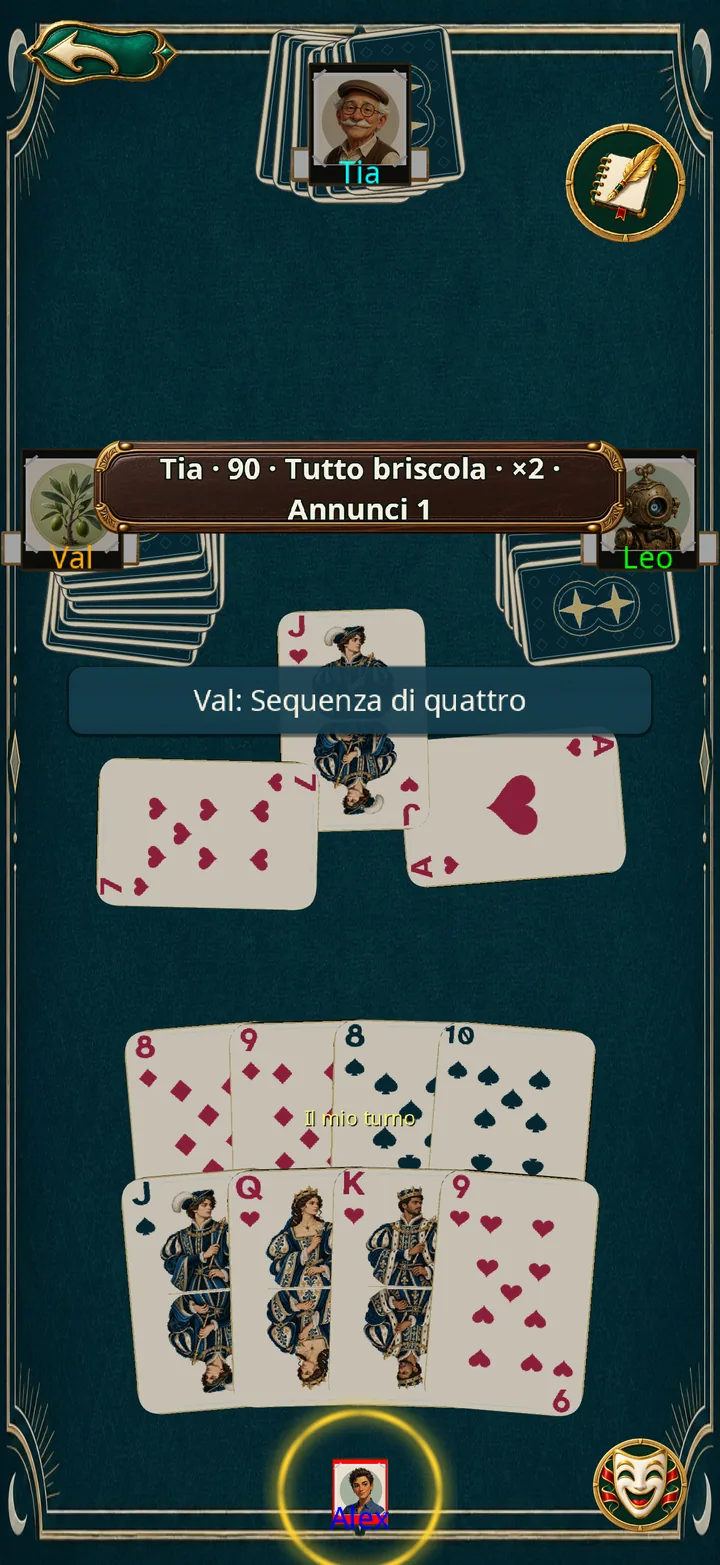 Otto carte in verticale · Telefono · Verticale