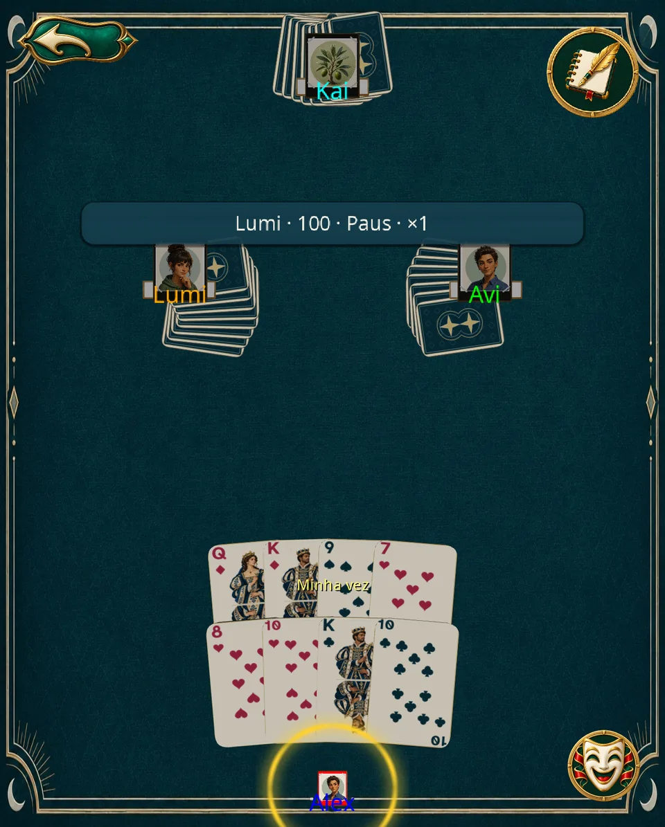 Oito cartas em vertical · Tablet · Vertical