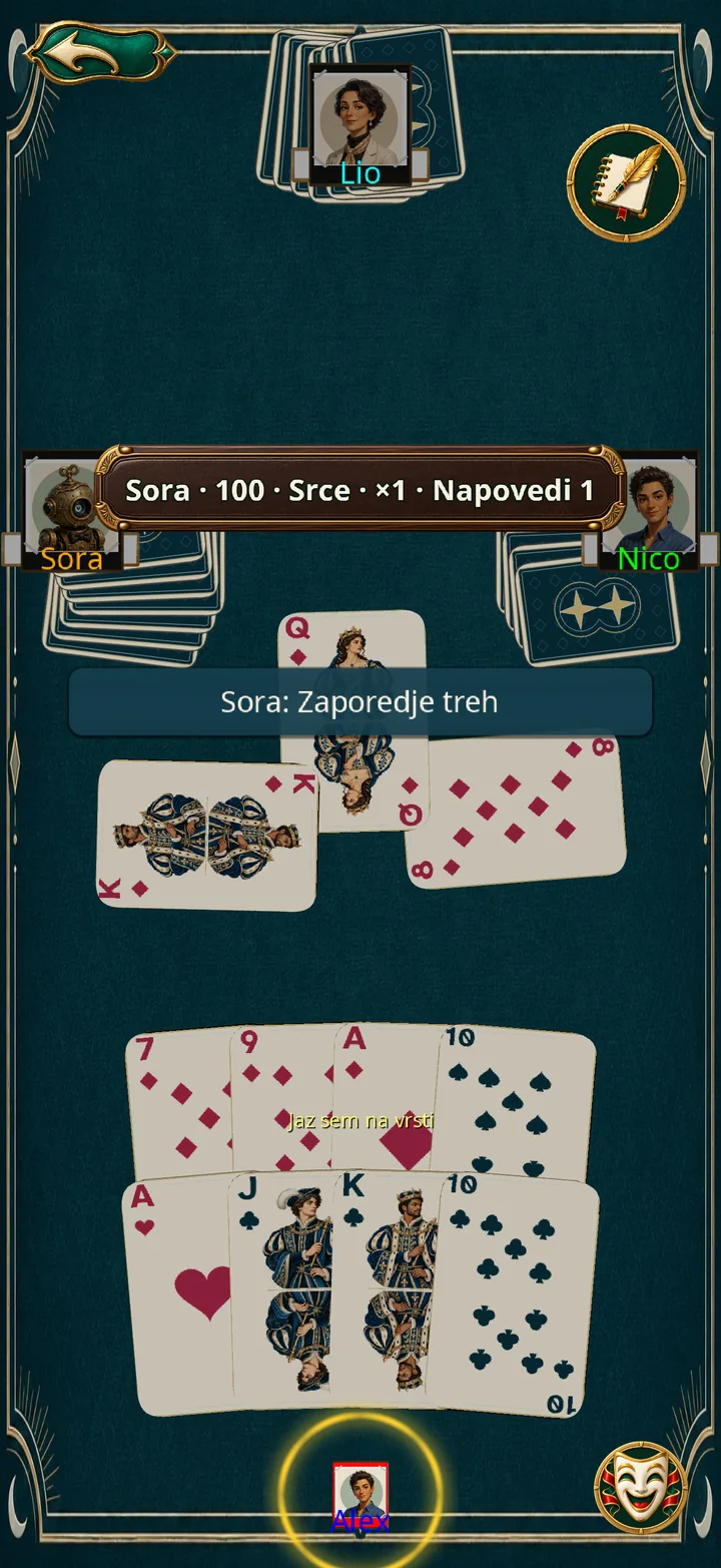 Osem kart pokončno · Telefon · Pokončno